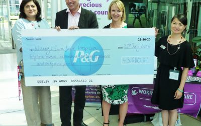 Procter & Gamble donate over £42,000 to Woking & Sam Beare Hospices