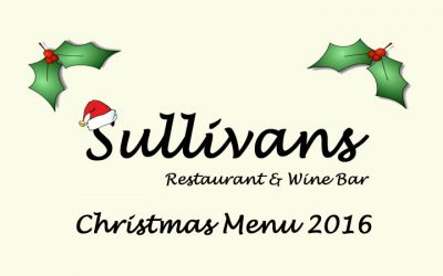 Christmas Menu for Sullivans Restaurant & Wine Bar Weybridge