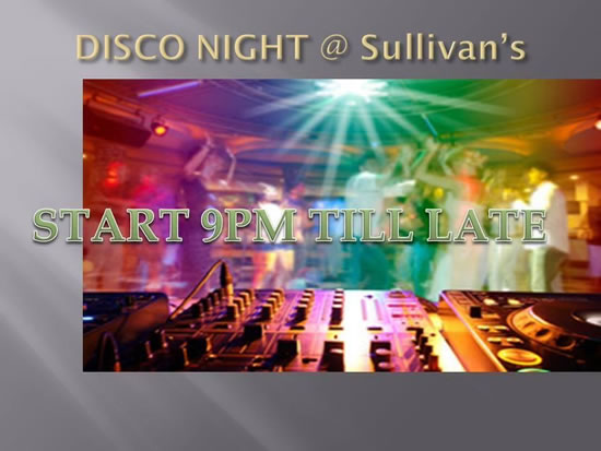 Sullivans Wine Bar Disco Night