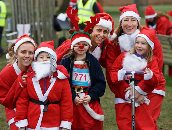 Christmas Events for Princess Alice Hospice include the Santa Fun Runs which take place at Bushy Park & Richmond Park