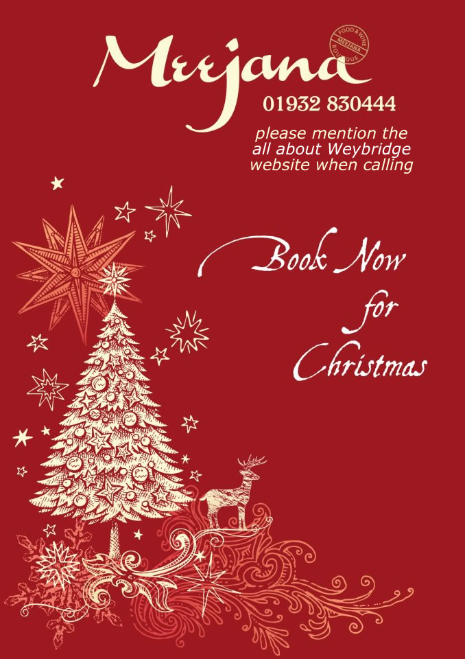 Book Now For Christmas at Meejana Restaurant Weybridge Surrey