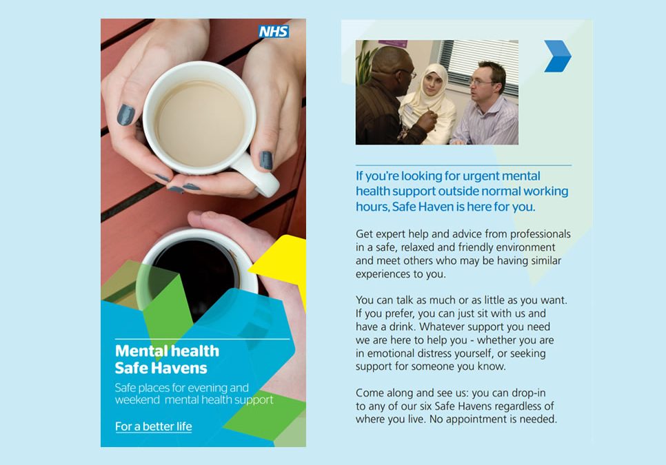 NHS Mental Health Safe Havens in Surrey – open evenings, weekends & bank holidays – designed to give adults a safe alternative to A&E when in crisis