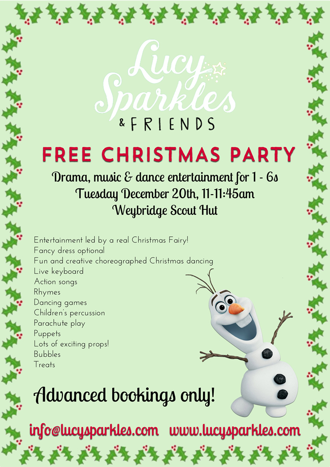 Christmas Party for Children 1-6 years old in Weybridge! Drama, Music & Dance Entertainment