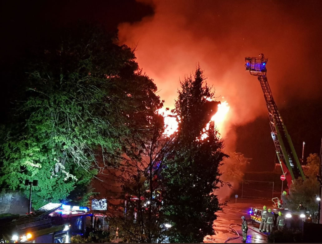 Weybridge Surrey NHS Walk-In Centre , GP Surgeries, Pharmacy & Community Hospital Destroyed by Fire July 2017