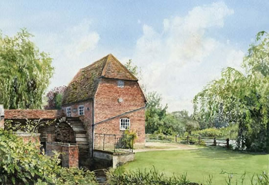 Cobham Mill Painting by Woking Surrey Artist David Drury