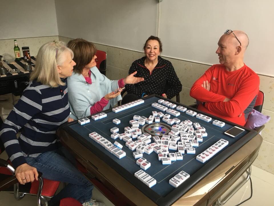 Playing Mahjong - Great Wall of China Charity Trekkers