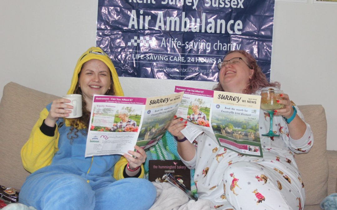 Congratulations to Lou & Dorrie from Weybridge WI For Completing 40 Sports Challenges for Kent, Surrey & Sussex Air Ambulance Trust