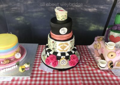 Celebration Cake Dont Be Late -- Mad Hatters Tea Party Theme - Great Weybridge Cake Off 2018