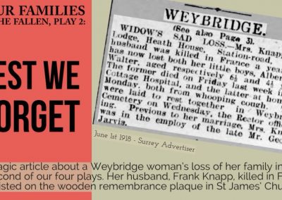 Weybridge WW1 Play - Lest We Forget