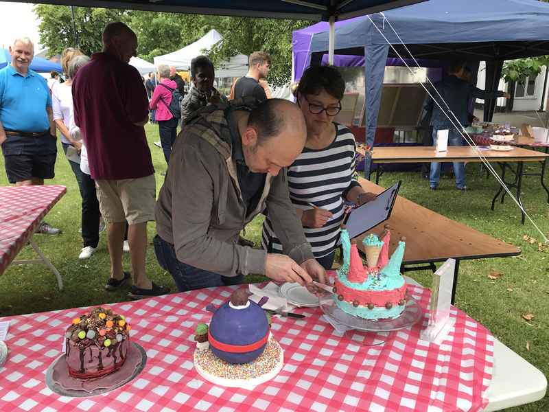 Childrens Winner made by Lucia Clark - Violet Beauregarde Chocolate and Blueberry Cake - Great Weybridge Cake-Off