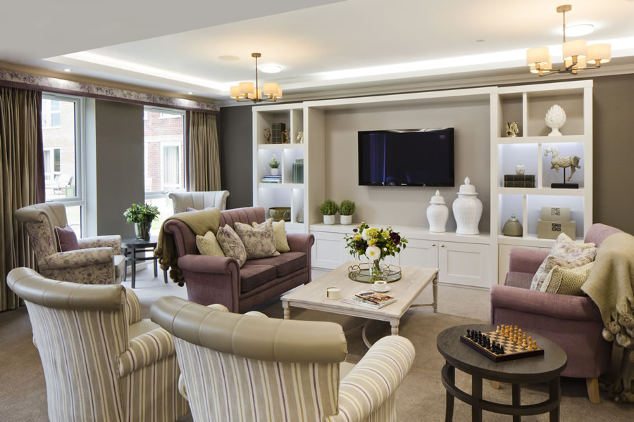 TV room and lounge at Care Home in Shepperton Surrey