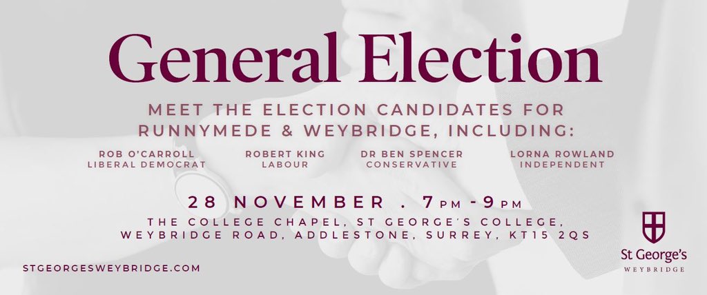 General Election - Meet The Candidates for Runnymede & Weybridge