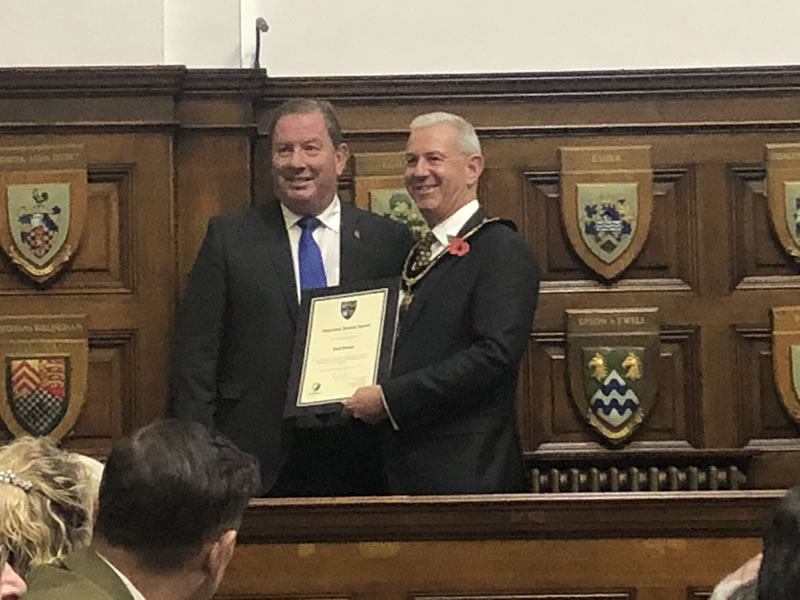 Weybridge Town Business Group Chairman Receives Surrey County Council’s Volunteering Award