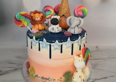 Animal Sunset Children's Birthday Cake