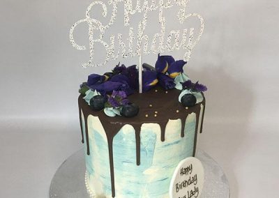 Sweet Blueberries Birthday Drip Cake