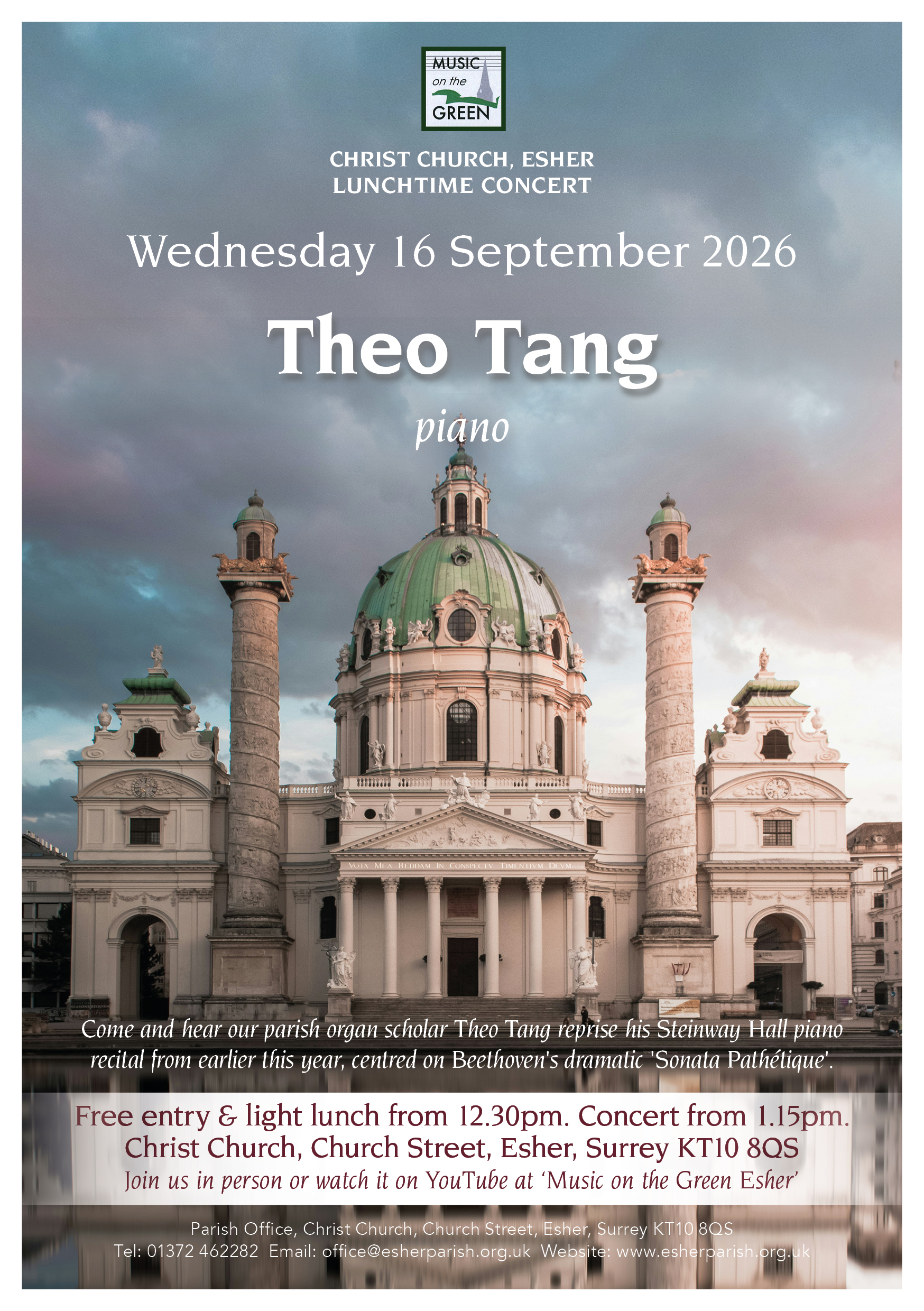 Music On The Green - Esher Church- Theo Tang promo (16.09.26)